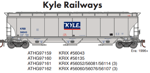 Athearn ATHG97160 HO Trinity 3-Bay Hoppers, KRIX