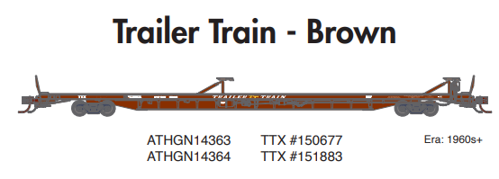 PREORDER Athearn Genesis ATHGN14363 N F89-F 89'8" TOFC Flat, TTX