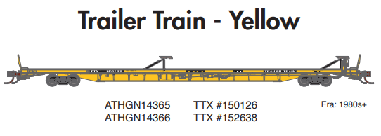 PREORDER Athearn Genesis ATHGN14366 N F89-F 89'8" TOFC Flat, TTX