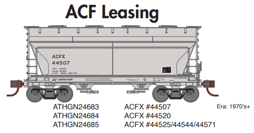 PREORDER Athearn Genesis ATHGN24684 N ACF 2970 Covered Hopper, ACFX