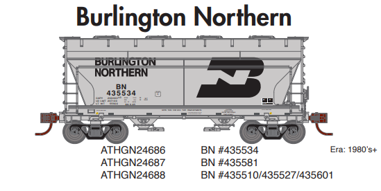 PREORDER Athearn Genesis ATHGN24686 N ACF 2970 Covered Hopper, BN