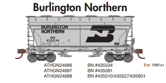 PREORDER Athearn Genesis ATHGN24687 N AC F2970 Covered Hopper, BN