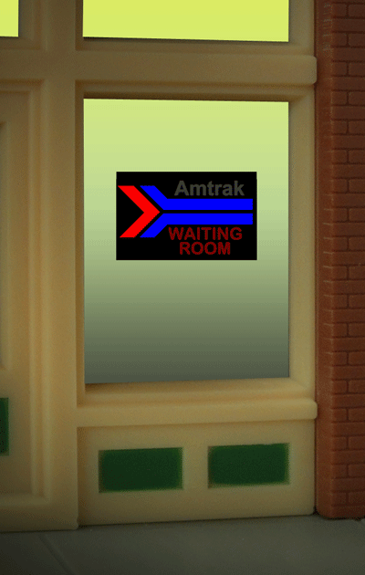 Miller Engineering Animation 8900 Amtrak Window sign HO