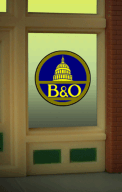 Miller Engineering Animation 9060 Ho/O B&O Window Sign, HO/O scale