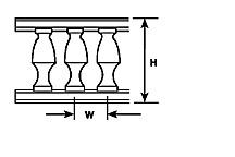 Plastruct 90903 Balcony Railings pkg(2) -- 23/32 x 9/32 x 6-1/2", O Scale