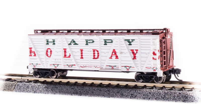 BLI 6599 Holiday Season Stock Car, "Happy Holidays", No Sound, 2-pack, N Scale