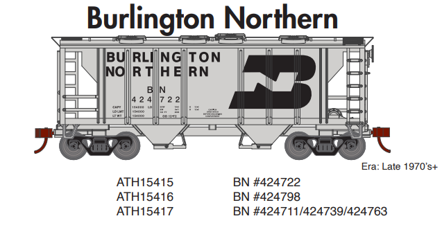 Athearn ATH15415 HO PS-2 2003 2-Bay Hopper, BN