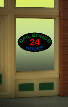 Miller Engineering Animation 8880 Bail Bonds window sign, small
