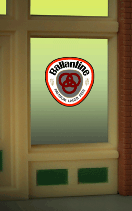 Miller Engineering Animation 8865 Ballantine window sign, small