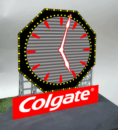 Miller Engineering Animation 883251 Colgate Clock Size 5.5" T x 5" W Suitable for HO/O Scales