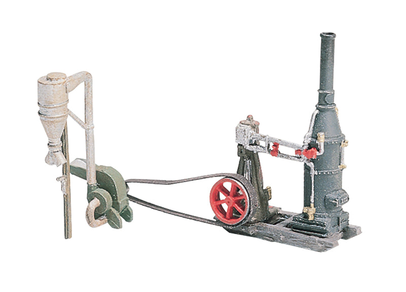 Woodland Scenics WOO229 Farm Machinery (Unpainted Metal Castings) -- Steam Engine & Hammer Mill, HO Scale