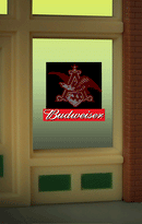 Miller Engineering Animations 9015 Budweiser Eagle Window Sign, HO and N Scales