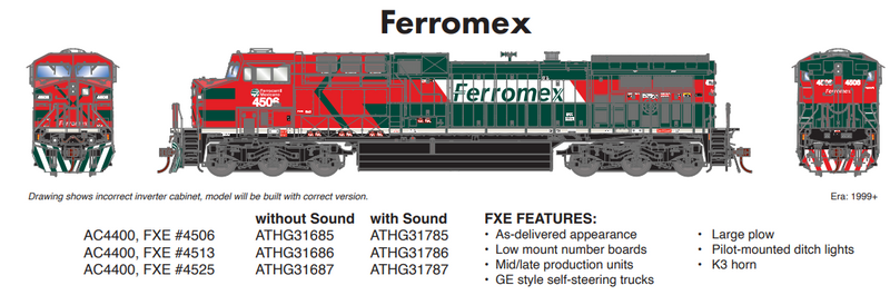 PREORDER Athearn Genesis ATHG31785 HO AC4400CW w/DCC & Sound, FXE