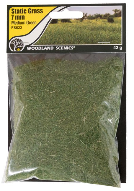 Woodland Scenics FS622 Static Grass Medium Green 7mm