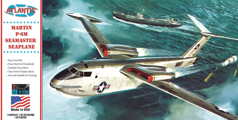 Atlantis Models H244 Martin US Navy P-6M Seamaster Plastic Model Kit 1:136