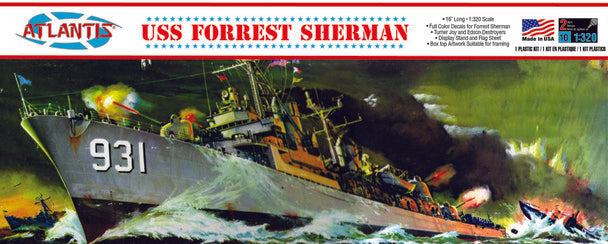 Atlantis Models AANH352 USS Forrest Sherman Destroyer Plastic Model Kit 1:320
