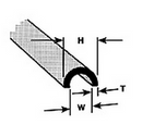 Plastruct 90171 HP-3 4pk HALF ROUND 3/16