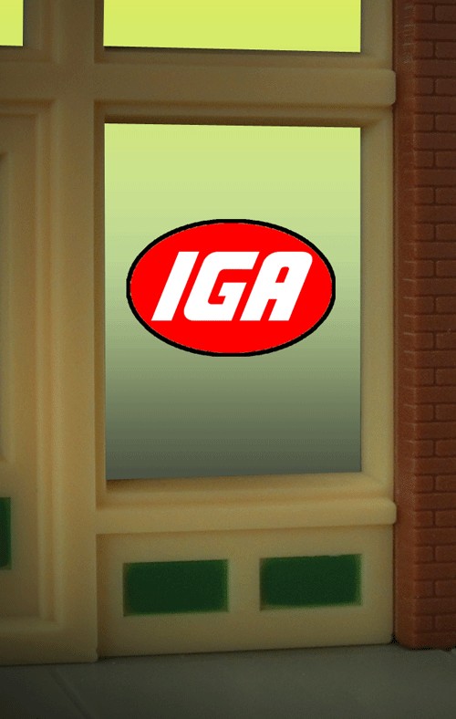 Miller Engineering Animation 8915 IGA, Independent Grocers Alliance, Window Sign