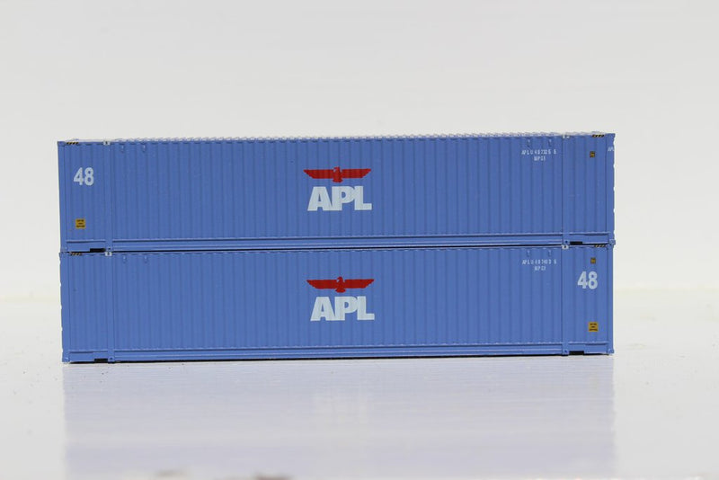 Jacksonville Terminal Company 485014 APL (faded paint) 48' HC 3-42-3 corrugated containers with Magnetic system, FIRST TIME IN N SCALE. JTC
