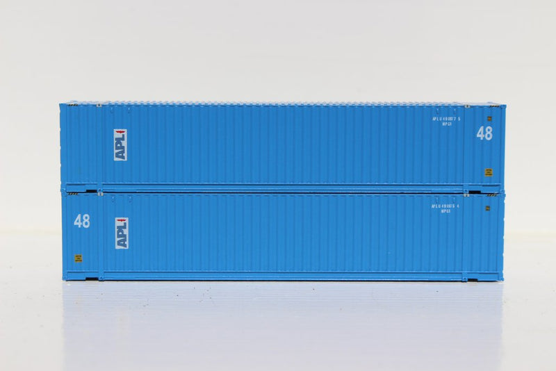 Jacksonville Terminal Company 485015 APL 48' HC (vertical logo, faded paint) 3-42-3 corrugated containers with Magnetic system, FIRST TIME IN N SCALE. JTC