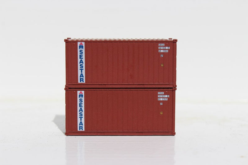 Jacksonville Terminal Company 205343 SEA STAR- 20' Std. height containers with Magnetic system, Corrugated-side. JTC-205343, N Scale