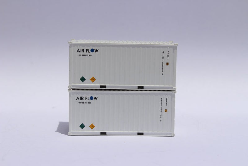 Jacksonville Terminal Company 205357 AIR FLOW 20' Std. height containers with Magnetic system, Corrugated-side. JTC-205357, N Scale