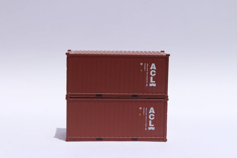 Jacksonville Terminal Company 205318 ACL 20' Std. height containers with Magnetic system, Corrugated-side. JTC-205318, N Scale