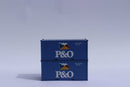 Jacksonville Terminal Company 205329 P&O (flag) 20' Std. height containers with Magnetic system, Corrugated-side. JTC-205329, N Scale