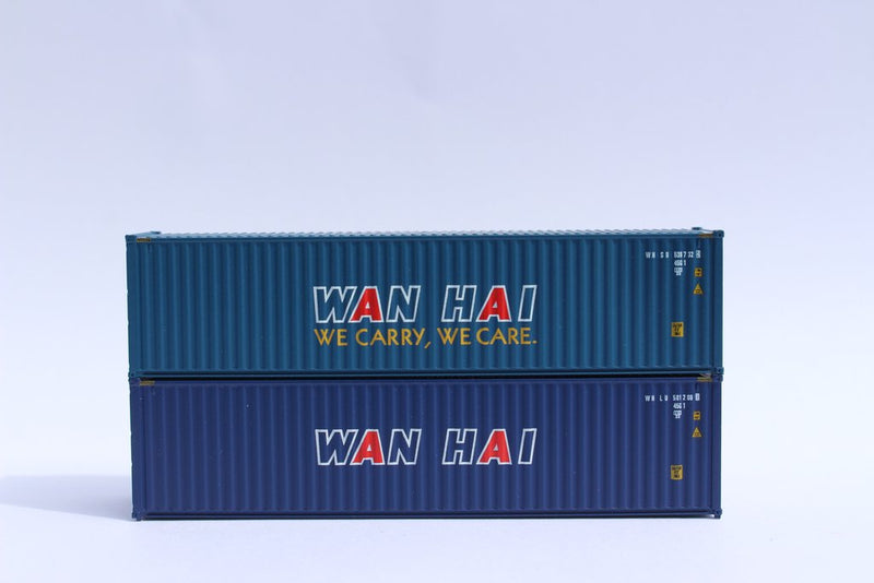 Jacksonville Terminal Company 405054 WAN HAI 40' HIGH CUBE containers with Magnetic system, Corrugated-side. JTC