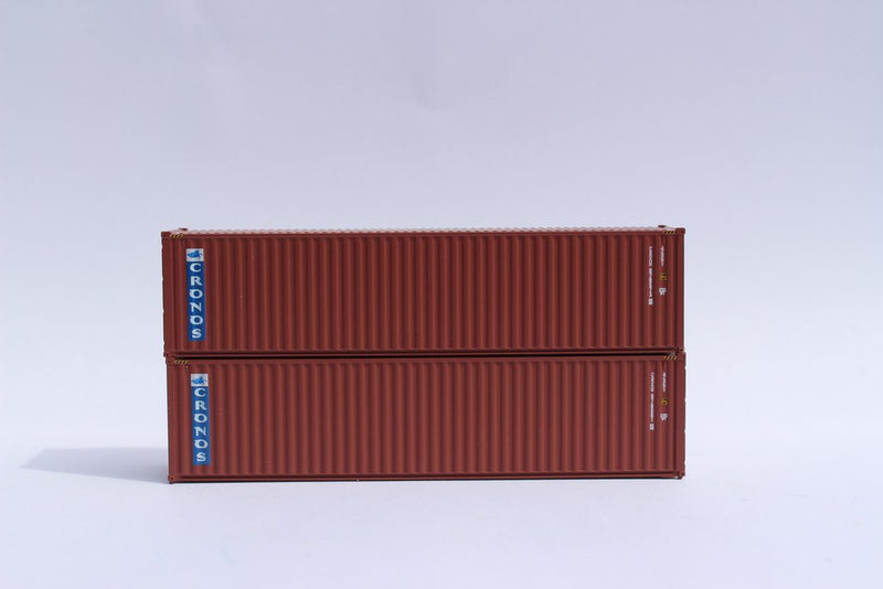 Jacksonville Terminal Company 405016 CRONOS (brown) 40' HIGH CUBE containers with Magnetic system, Corrugated-side. JTC