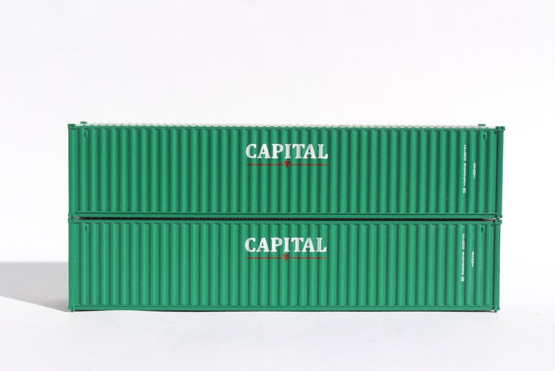 Jacksonville Terminal Company 405335 CAPITAL CLHU 40' Std. height containers with Magnetic system, Corrugated-side. JTC-405335, N Scale