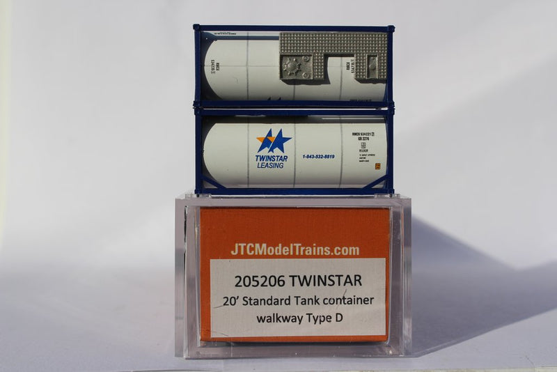 Jacksonville Terminal Company 205206 TWINSTAR 20' Standard Tank Container (1/2 Length 3/4 width) 205206, N Scale