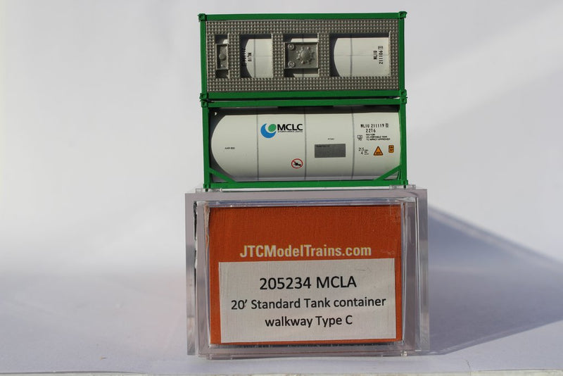 Jacksonville Terminal Company 205234 MCLC MITSUBISHI CHEMICAL 20' Standard Tank Container (full wrap around walkway) 205234, N Scale