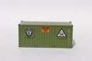 Jacksonville Terminal Company 205706 "VS" USMC (FMF) Fleet Marine Forces Storage container-Olive, MILITARY SERIES 20' Std. height (SINGLE) container with Magnetic system, JTC-205706, N Scale