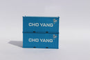 Jacksonville Terminal Company 205430 CHO YANG 20' Std. height containers with Magnetic system, Corrugated-side. JTC-205430, N Scale