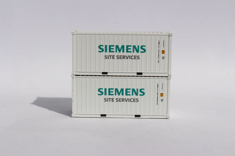 Jacksonville Terminal Company 205438 "VS" Siemens (site services) 20' Std. height container with Magnetic system, Corrugated-side. JTC-205438, N Scale