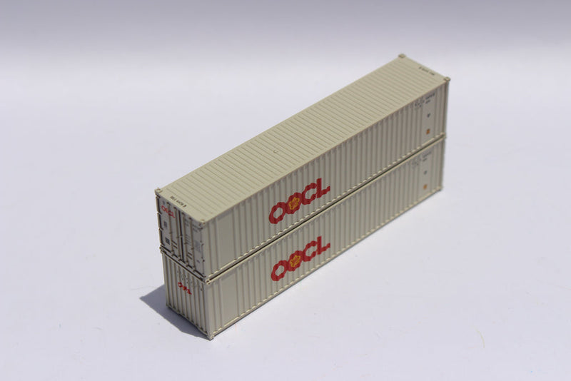 Jacksonville Terminal Company 405504 OOCL large logo 40' Standard height (8'6") 2-P-44-P-2 Panel side standard wave corrugations containers. JTC