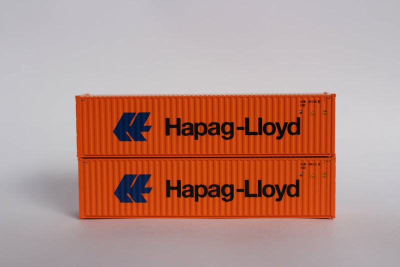 Jacksonville Terminal Company 405164 HAPAG LlOYD (SNCH Certified Label)- JTC # 405164 40' High Cube with stacking system. JTC# 405164, N Scale