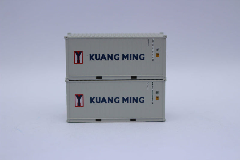 Jacksonville Terminal Company 205436 KUANG MING 20' Std. height containers with Magnetic system, Corrugated-side. JTC-205436, N Scale