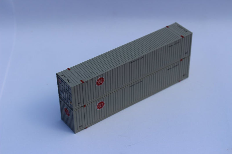 Jacksonville Terminal Company 485029 "VS" Missouri Pacific "Buzzsaw" 48' HC 3-42-3 corrugated containers with Magnetic system,, N Scale