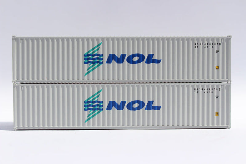 Jacksonville Terminal Company 405343 NOL Neptune Orient Lines - 40' Standard height (8'6") corrugated side steel containers. JTC