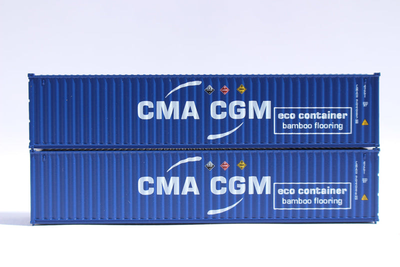 Jacksonville Terminal Company 405346 CMA CGM (CMAU) HAZARD STICKERS - 40' Standard height (8'6") corrugated side steel container, JTC