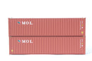 Jacksonville Terminal Company 405143 MOL Initials brown container (TRLU, TransAmerica, TAL, Trition)- 40' HC corrugated PANEL side steel containers. JTC