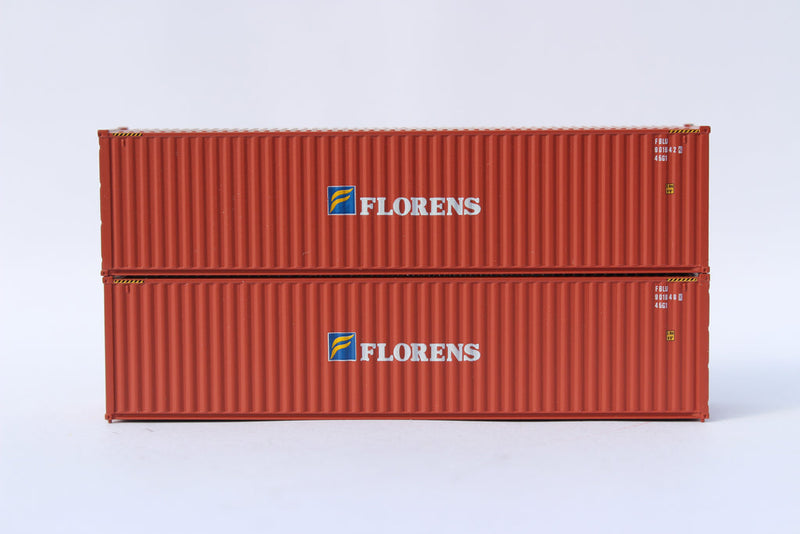 Jacksonville Terminal Company 405025 Florens (Brown) 40' HIGH CUBE containers with Magnetic system, Corrugated-side. JTC