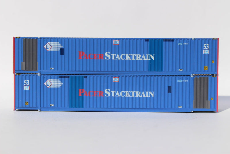 Jacksonville Terminal Company 535062 UMAX - FORMER PACER STACKTRAIN PATCH 53' HIGH CUBE, 6-42-6 corrugated containers with Magnetic system, Corrugated-side. JTC