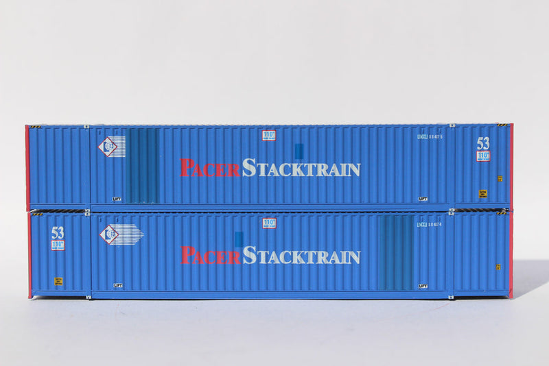 Jacksonville Terminal Company 535061 UMAX - FORMER PACER STACKTRAIN PATCH 53' HIGH CUBE, 6-42-6 corrugated containers with Magnetic system, Corrugated-side. JTC