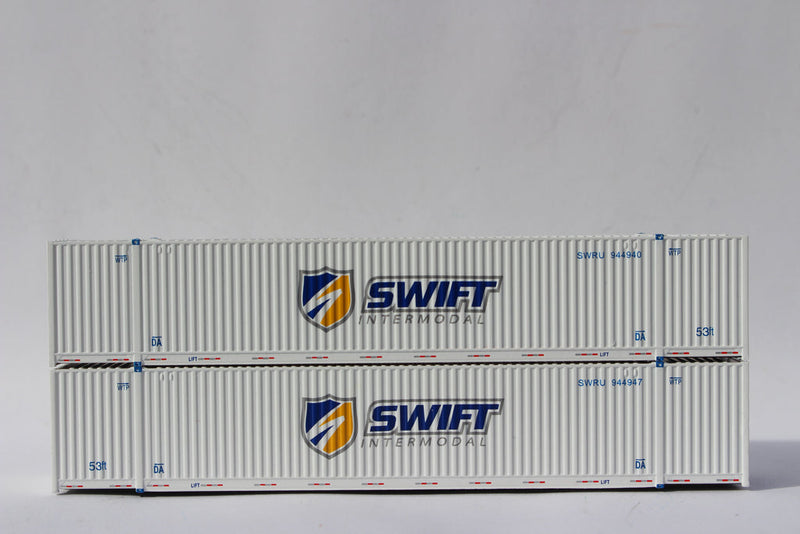 Jacksonville Terminal Company 537027 Swift (shield logo) 8-55-8 Corrugated 4VI container. JTC