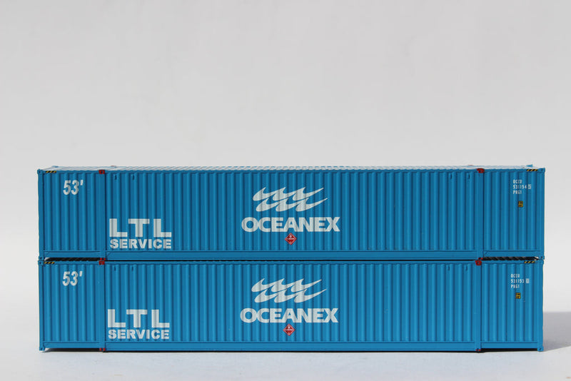 Jacksonville Terminal Company 535019 OCEANEX, "large LTL" Ocean 53' Containers with IBC castings at 53' corner. JTC