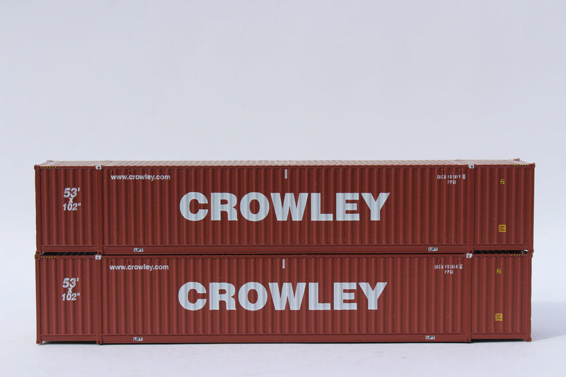 Jacksonville Terminal Company 535078 Crowley brown "Website" Ocean 53' Containers with IBC castings at 53' corner. JTC