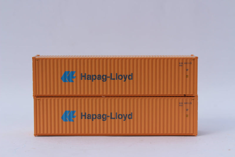 Jacksonville Terminal Company 405184 HAPAG LlOYD (Faded scheme) set #2, High Cube corrugated side steel containers. JTC # 405184, N Scale